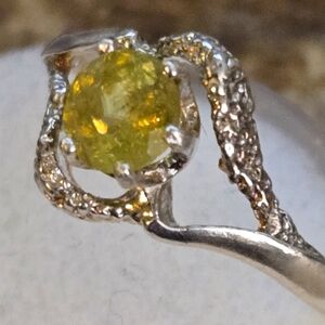 Elegant Silver and Yellow Sphene Ring